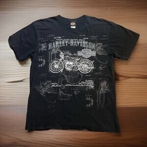 Harley Davidson Shirt Mens XL Black Y2K Moto Biker Motorcycle Colorado Tee